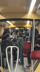 Crowded evening tram service observed in Strasbourg