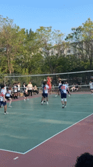 Morning volleyball game and street activity in Zhongtun, China