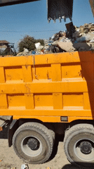 Heavy machinery clears construction and mixed waste in Shymkent