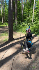 Adventure seekers navigate forest ropes course in Chaikovsky, Russia