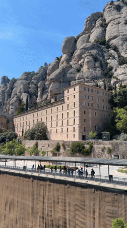 Easter picnic celebration documented near Montserrat Abbey in Spain