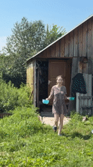 Lazy summer morning around a rural Russian homestead in Kemul