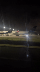 Nighttime aircraft operations documented at Indonesian airport