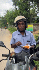 Community food distribution event with music in Sri Lanka