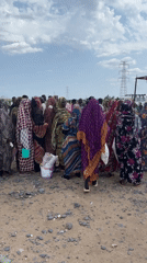 Aid distribution gathering in Ad-Damazin, Sudan