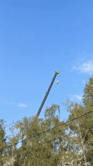 Afternoon in a Sterlitamak park, crane on the horizon