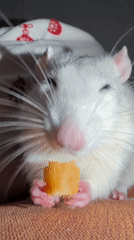 Girl shares breakfast with pet rat in Markovo