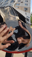 Moscow street documentation includes mirror selfies, vintage cars, urban decay
