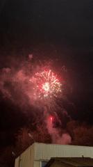 Fireworks display lights up night sky in Gabrovo, Bulgaria