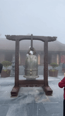 Exploring a foggy temple complex and cable car in Sa Pa