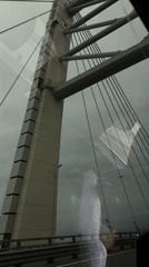 Motorist films cable-stayed bridge in Saint Petersburg