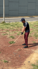 Man with wooden stick observed roadside in Cholula