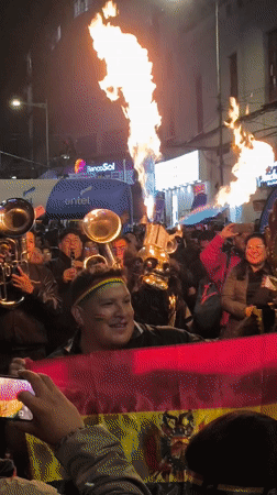 Nighttime street celebrations and activities across La Paz Bolivia