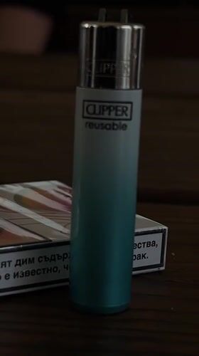 Lighter and cigarettes spotted on table in Bulgarian station