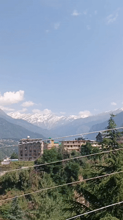 Mountain town scene in Mujuri, Himachal Pradesh
