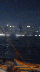 Evening waterfront activity documented near Mumbai's Bandra-Worli Sea Link