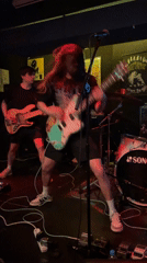 Rock band performs live set at Belgrade bar