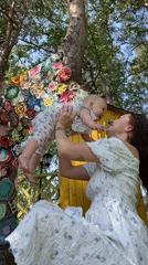 Woman and baby share quiet morning moments in Chaikovsky