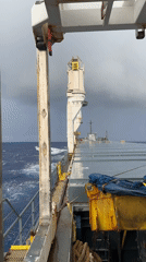 Cargo ship encounters rough seas in South Atlantic