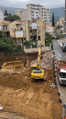 Construction work continues in Boreti, Montenegro under overcast skies