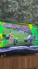England beat Croatia 3-2, watched from a couch with a Chihuahua