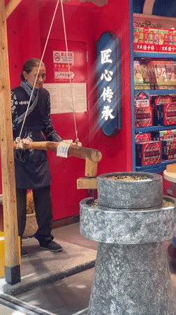 Vintage streetcars and traditional displays observed in Beijing district