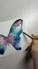 Watercolor butterfly painting in progress, Dongducheon-si