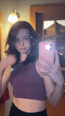 Woman takes bathroom selfie in Vsevolozhsk, Russia
