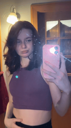 Woman takes bathroom selfie in Vsevolozhsk, Russia