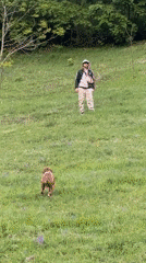 Man and dog spotted in field near Maglic, Serbia