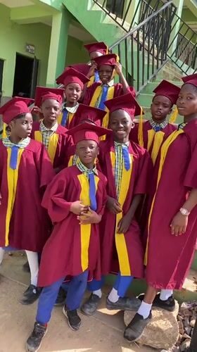 Children's graduation ceremony photographed at Gura Top, Nigeria school