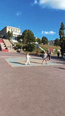 Sunny afternoon along Ternopil Pond and its waterfront promenade