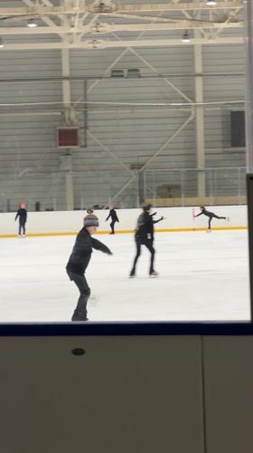 Ice skating and casual stroll observed in Klin, Russia