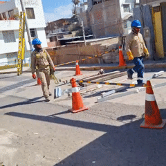 Construction workers spotted on street in Mariano Melgar, Peru