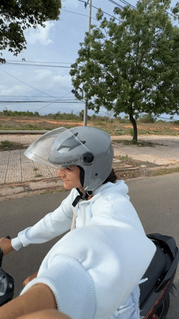 Motorcycle ride through Phan Thiết caught from multiple angles