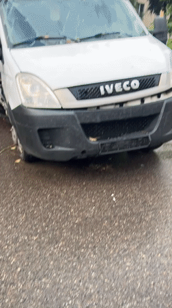 Damaged van and street saxophonist spotted same afternoon in Vitsebsk