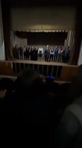 Traditional theatrical performance draws audience in Voiniagovo, Bulgaria