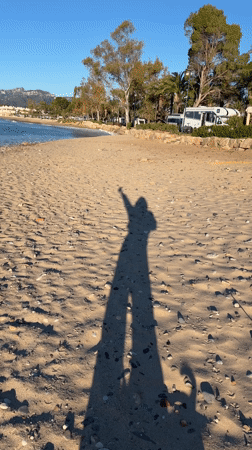 Morning beach scene captured on video in Mont-roig del Camp