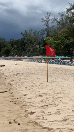 Red warning flags posted at Karon Beach amid hazardous conditions