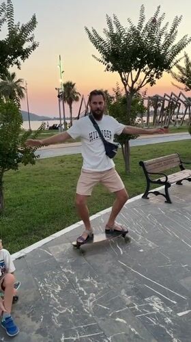 Sunset skate session and evening stroll around Fethiye's waterfront