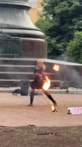 Fire performance in Saint Petersburg's classical city center