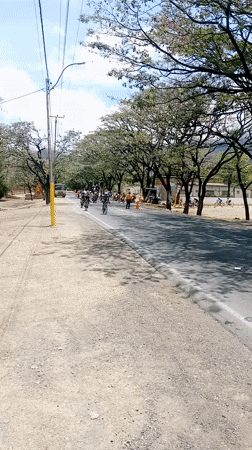 Bicycle race observed in San Juan Bautista, Venezuela