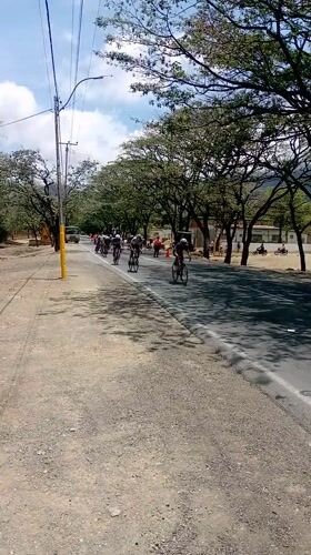 Bicycle race observed in San Juan Bautista, Venezuela