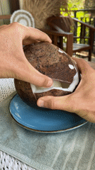 Fresh coconut opened in Ubud, Indonesia