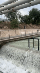 Almaty neighborhood: rapids park, playgrounds, and city life