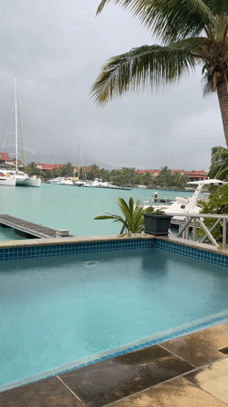 Rainy afternoon at Providence marina, Seychelles