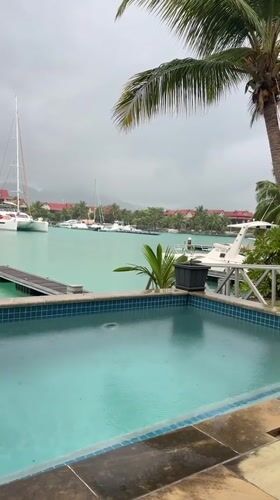 Rainy afternoon at Providence marina, Seychelles