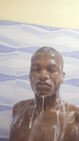Man showering captured by witnesses in Keffi, Nigeria