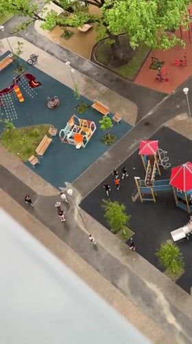 Heavy rain soaks Yekaterinburg playground, residential areas