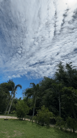 Sunny cloudy skies observed over Koh Phangan, Thailand